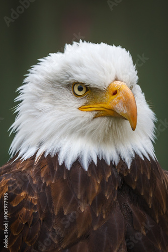 Portraits of bald eagles and turkey vulture photo