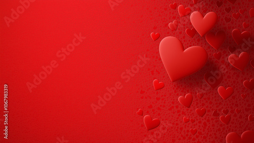heart shaped icons on red background valentine