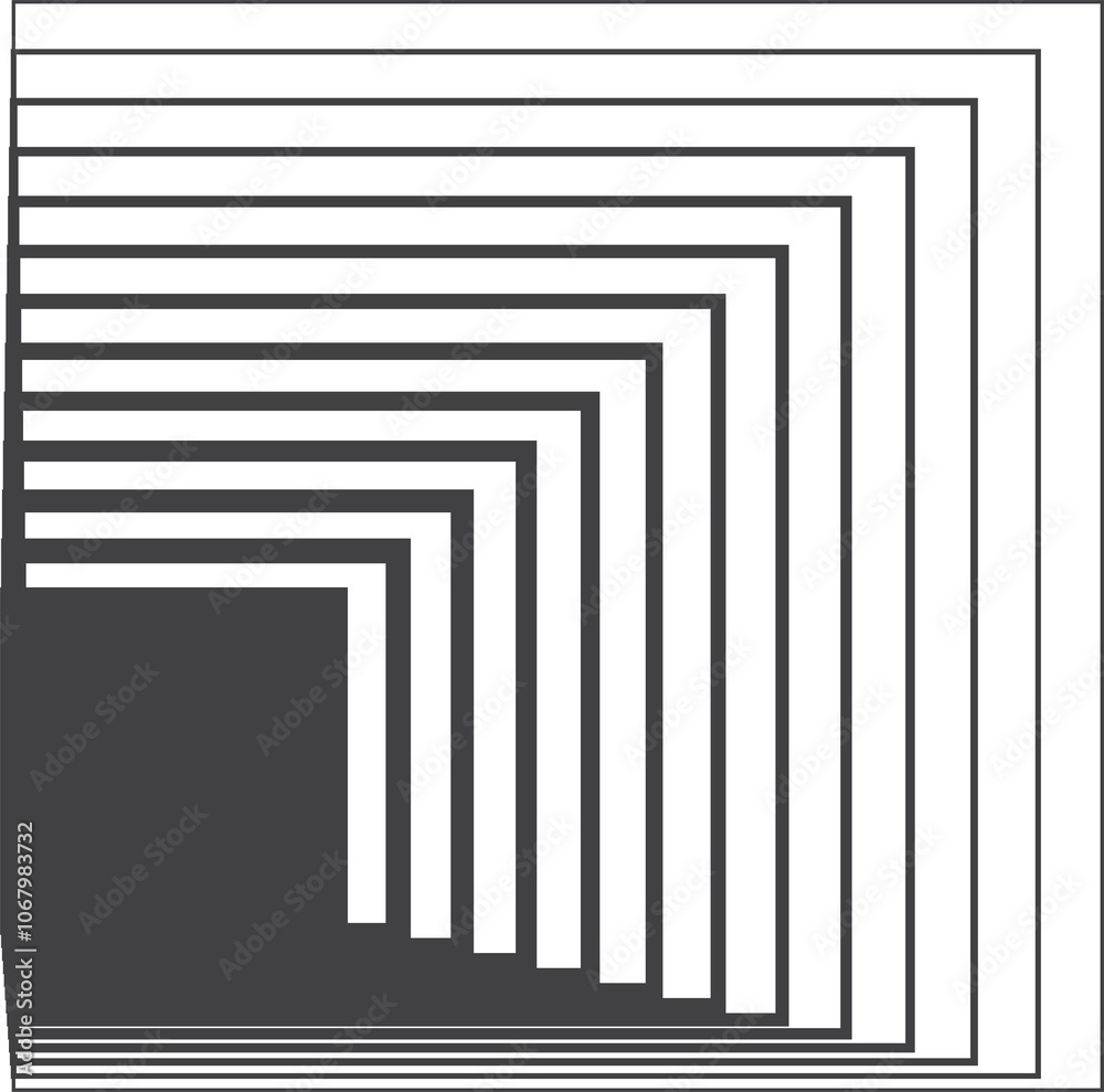 Square black gradient frame with blended line effect. Geometric shape Square black gradient frame with blended line effect. Geometric shape