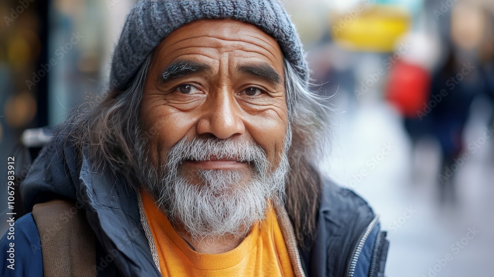 An image of a homeless individual from an indigenous community, highlighting the intersection of cultural identity and homelessness An image of a homeless individual from an indigenous community, highlighting the intersection of cultural identity and homelessness