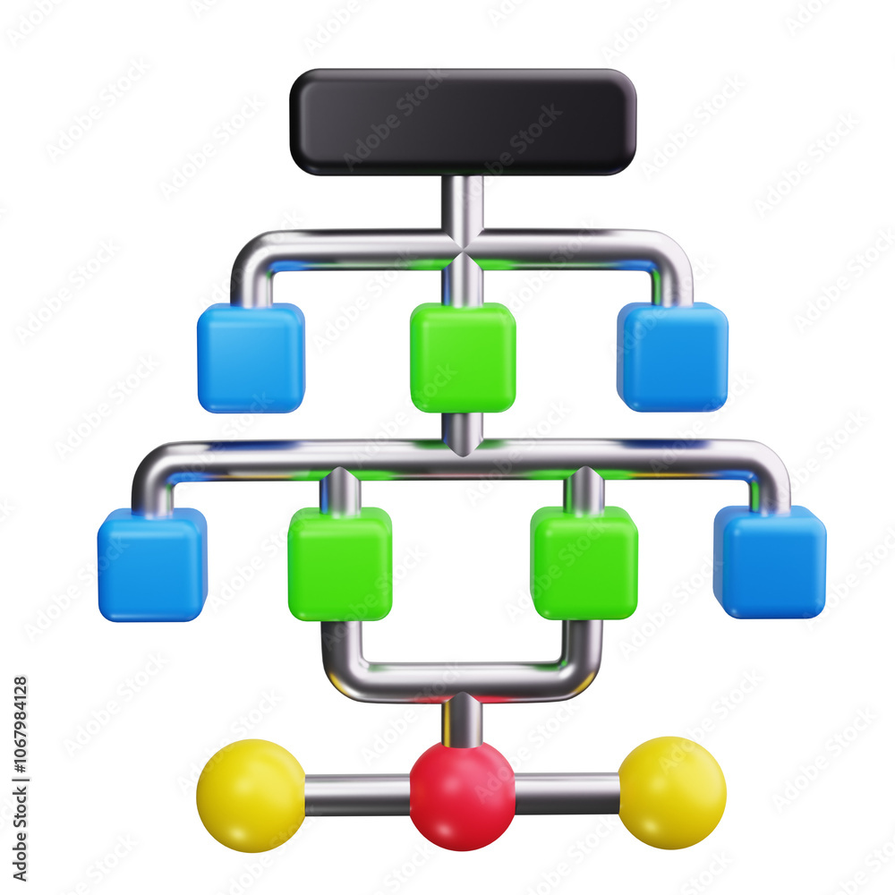 Decision Tree 3d Render Icons Decision Tree 3d Render Icons