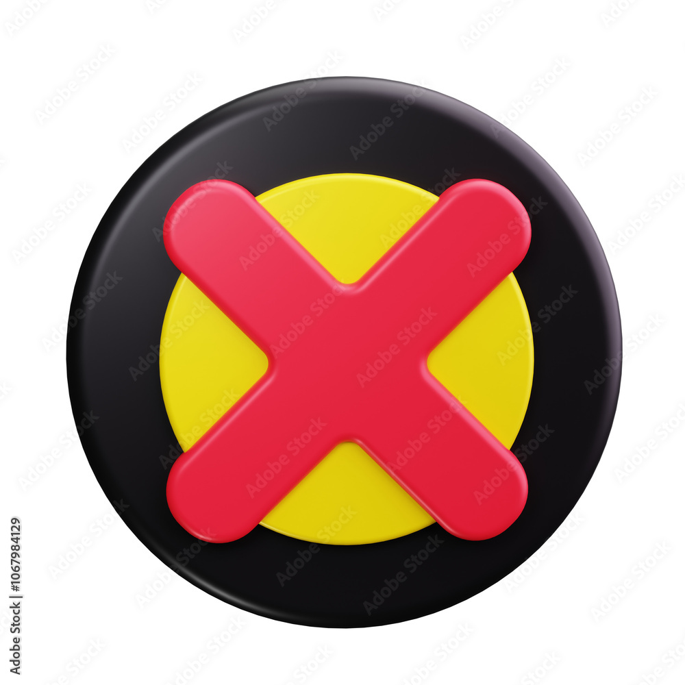 Obraz premium Cross Mark 3d Render Icons