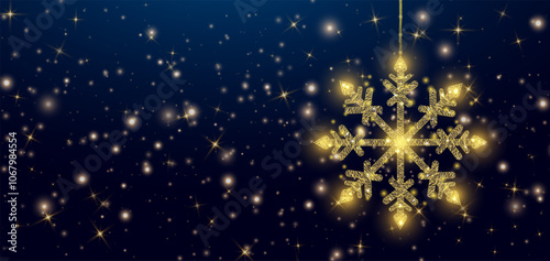 Wallpaper Mural Hanging wireframe gold snowflake in low poly style. Christmas and New Year concept. Abstract modern vector illustration on bokeh background Torontodigital.ca