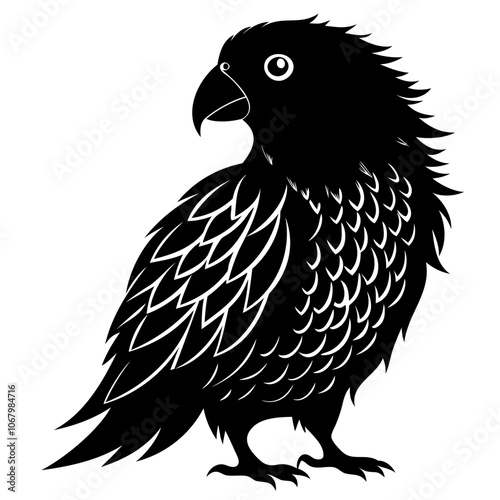 Kakapo black silhouette Vector illustration isolated on a transparent background