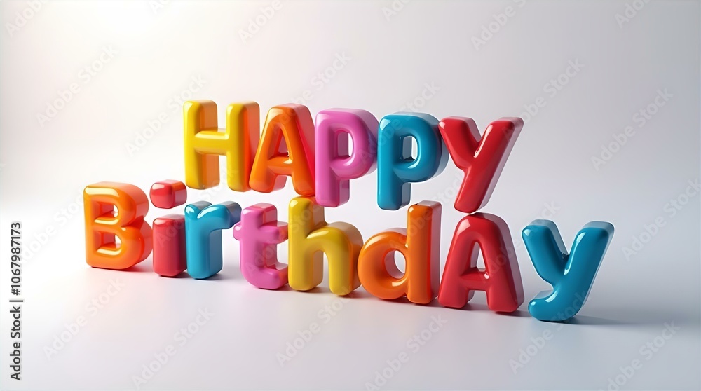 Colorful, playful 3D letters spelling out Colorful, playful 3D letters spelling out