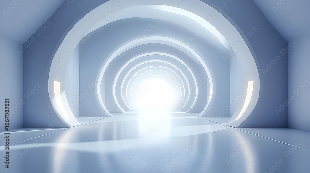 3D Abstract Architecture Background - White Circular Tunnel 3D Abstract Architecture Background - White Circular Tunnel