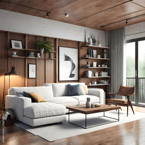 modern living room with sofa 