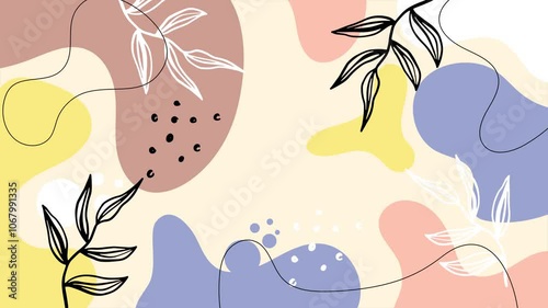 Wallpaper Mural dynamic colorful organic shapes and leaves in an abstract illustration seamless 4k video background motion pop art design Torontodigital.ca
