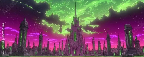 Wraiths in Swirling Anime-inspired Landscape