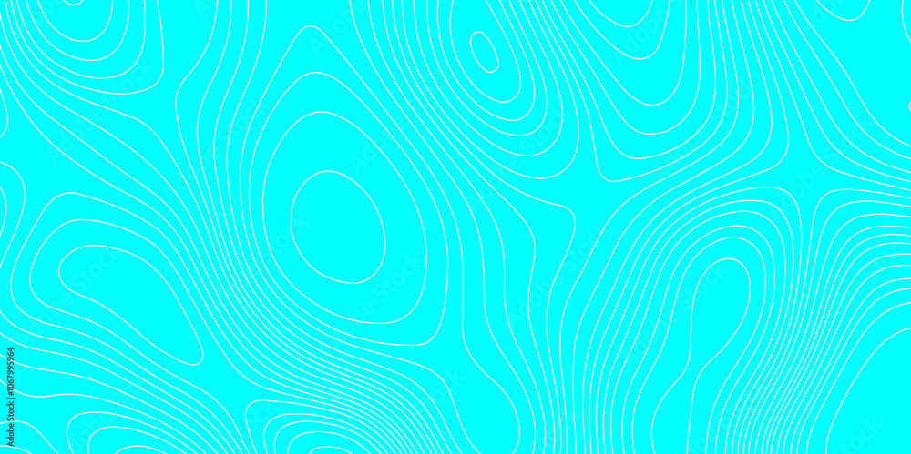 Topographic pattern white and cyan contours vector geographic mountain relief texture background, topography line map vintage outdoors style cartography luxury wavy pattern and geographic map design. Topographic pattern white and cyan contours vector geographic mountain relief texture background, topography line map vintage outdoors style cartography luxury wavy pattern and geographic map design.