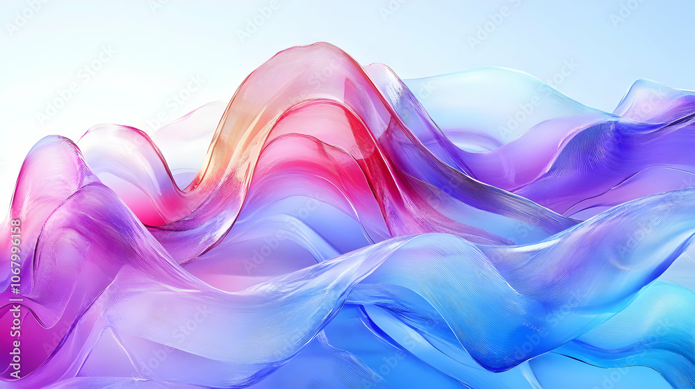 Abstract 3D Wavy Background with Blue and Purple Hues Abstract 3D Wavy Background with Blue and Purple Hues