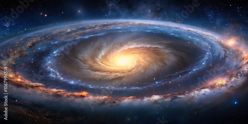 A mesmerizing celestial spiral, a cosmic dance of light and dust, a celestial tapestry woven with stardust and nebulae.