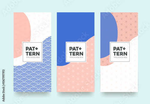 Vector set packaging templates japanese of luxury or premium products.