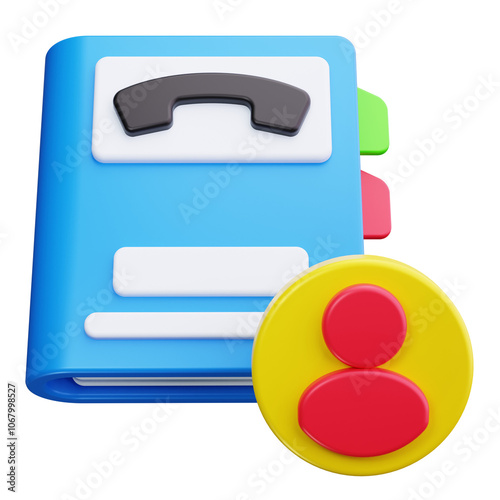 Phonebook 3d Render Icons