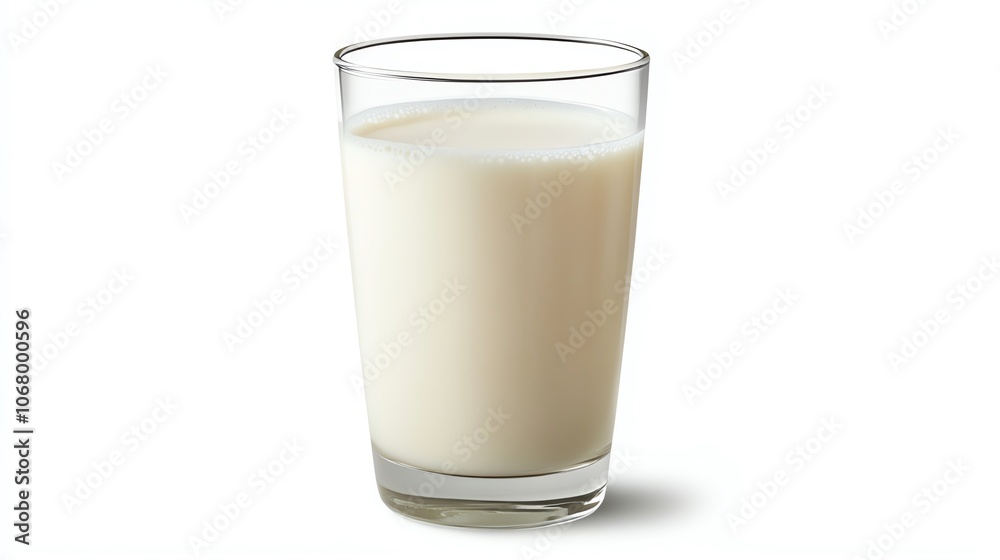 A clear glass filled with fresh white milk, perfect for breakfast or as a tasty beverage option. A clear glass filled with fresh white milk, perfect for breakfast or as a tasty beverage option.
