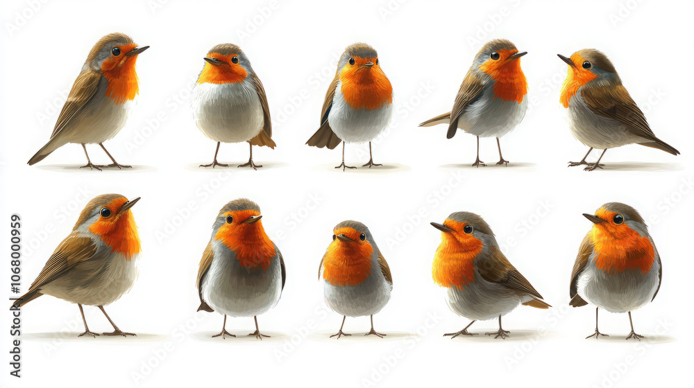 Charming European Robin: A Portrait of Nature's Beloved Songbird Charming European Robin: A Portrait of Nature's Beloved Songbird