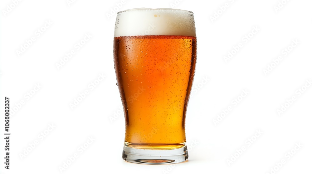 Golden beer in a tall glass with a frothy white head, perfect for celebrations or relaxing moments.