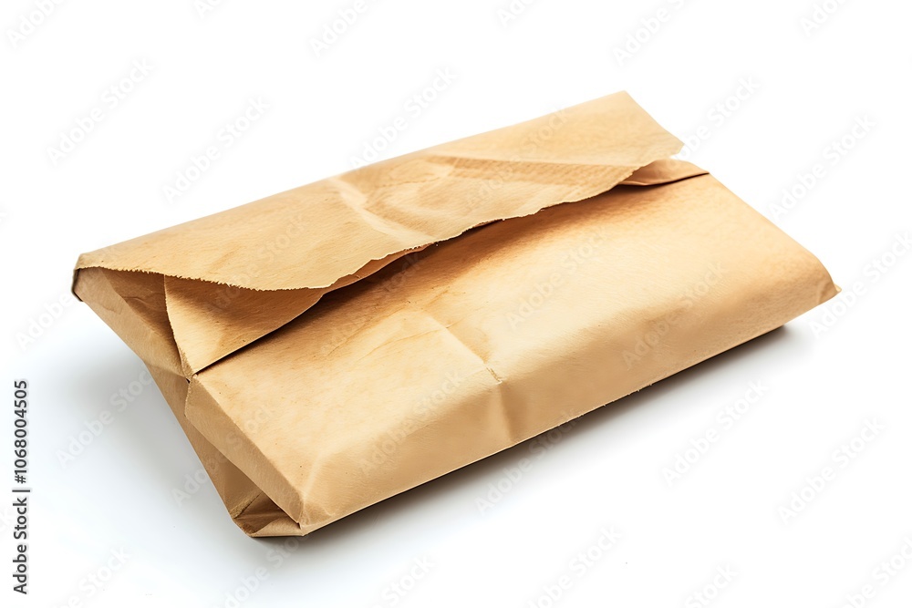 Small paper post packet isolated on white background Small paper post packet isolated on white background