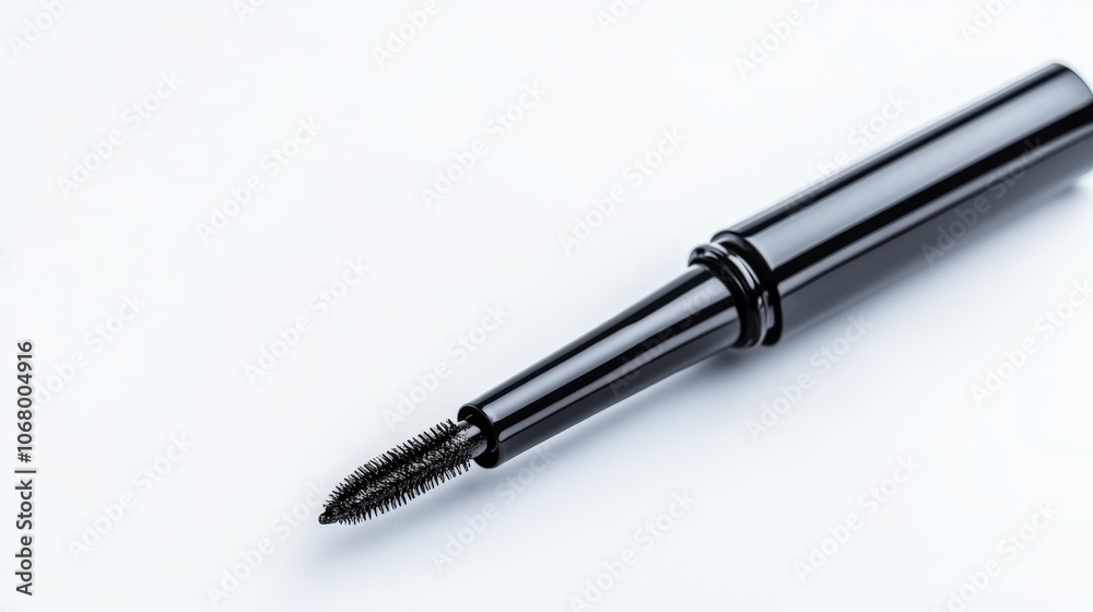 A metallic liquid eyeliner with a fine-tipped applicator, isolated on a white background A metallic liquid eyeliner with a fine-tipped applicator, isolated on a white background