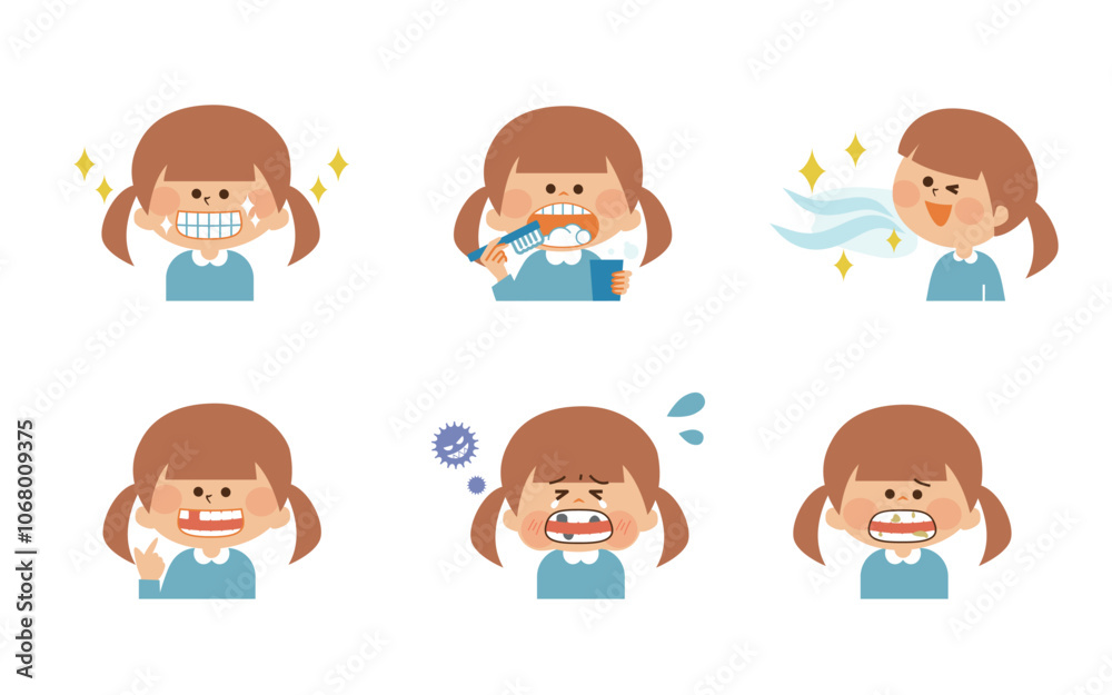 子供　歯の健康　イメージイラスト素材