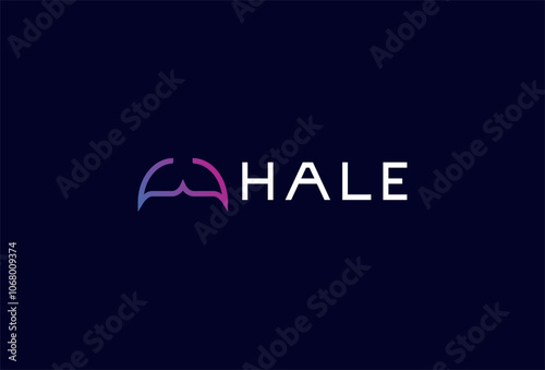 Whale Logo, letter W with whale tail icon combination in text whale typography logo, vector illustration