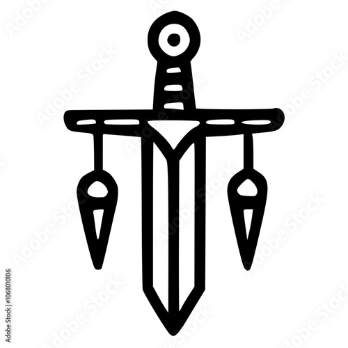 Sword icon isolated on white background. Sword simple icon. Vector illustration