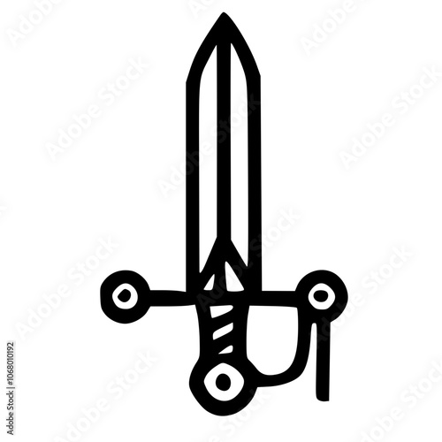 Sword icon isolated on white background. Sword simple icon. Vector illustration