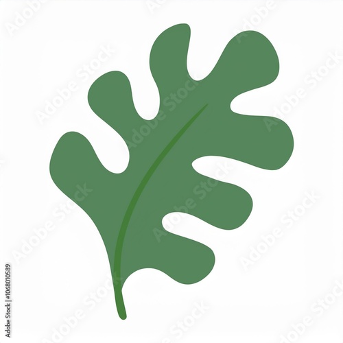 hand drawn doodle green botanical leaf isolated element abstract shape