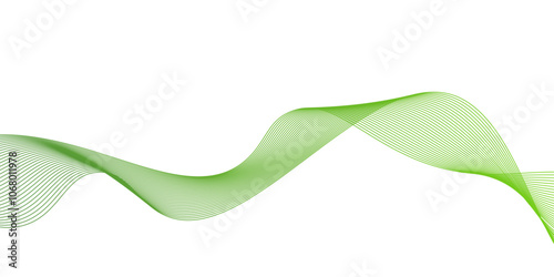 Abstract green waves background,Abstract green wavy lines. Colorful vector background.green wave melody lines on white background,Abstract green wave lines pattern background. green wave lines frame,