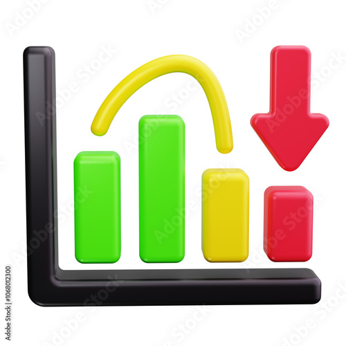 Obraz na płótnie Histogram 3d Render Icons