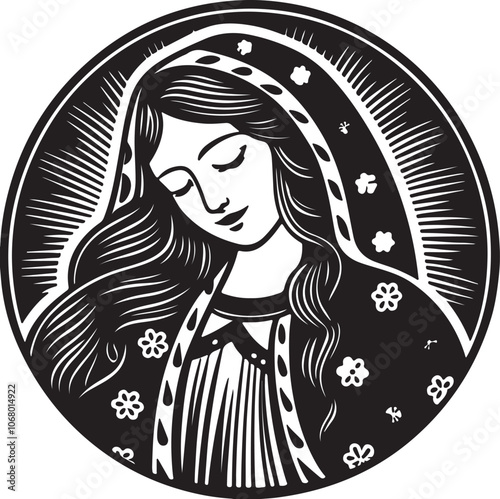 beautiful girl lady marry guadalupe art 