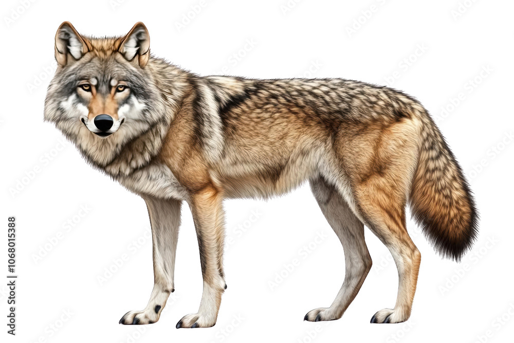 A Wolf's Fur, Transparent and Realistic, Close-up View of a Wolf with Transparent Background A Wolf's Fur, Transparent and Realistic, Close-up View of a Wolf with Transparent Background