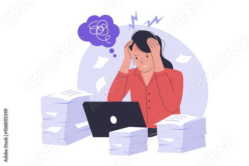 Concept illustration of workload. Illustration for website, landing page, mobile app, poster and banner. Trendy flat vector illustration