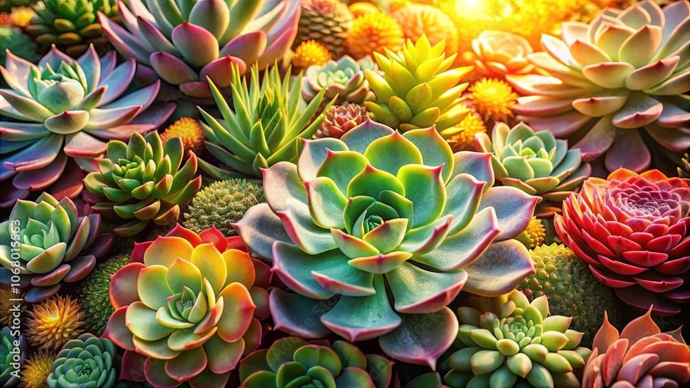 A Symphony of Succulents A Tapestry of Vibrant Greens, Reds, and Yellows, Bathed in Warm Sunlight A Symphony of Succulents A Tapestry of Vibrant Greens, Reds, and Yellows, Bathed in Warm Sunlight