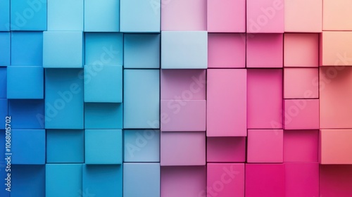 Abstract background with blue and pink 3D cubes.