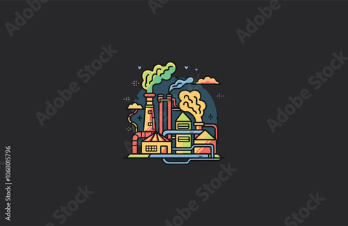 Factory logo design vector