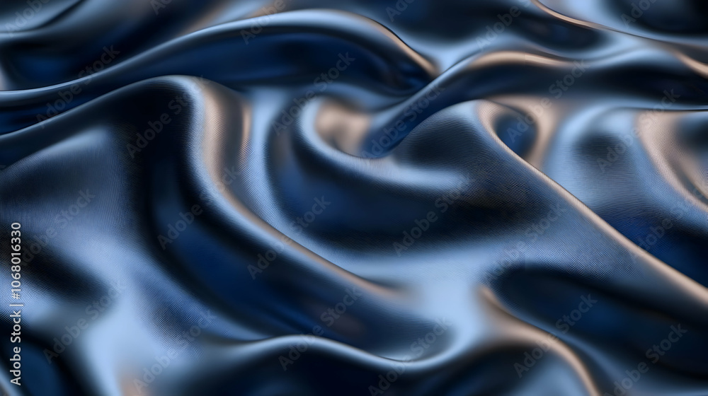 Obraz premium Blue Satin Fabric Drape Abstract Background