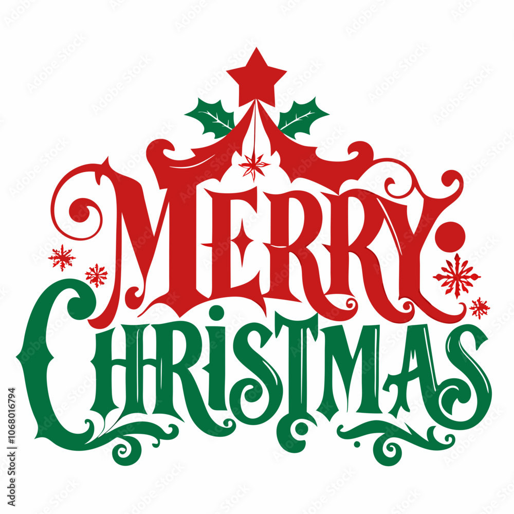 Merry Christmas typography. Vector illustration Merry Christmas typography. Vector illustration
