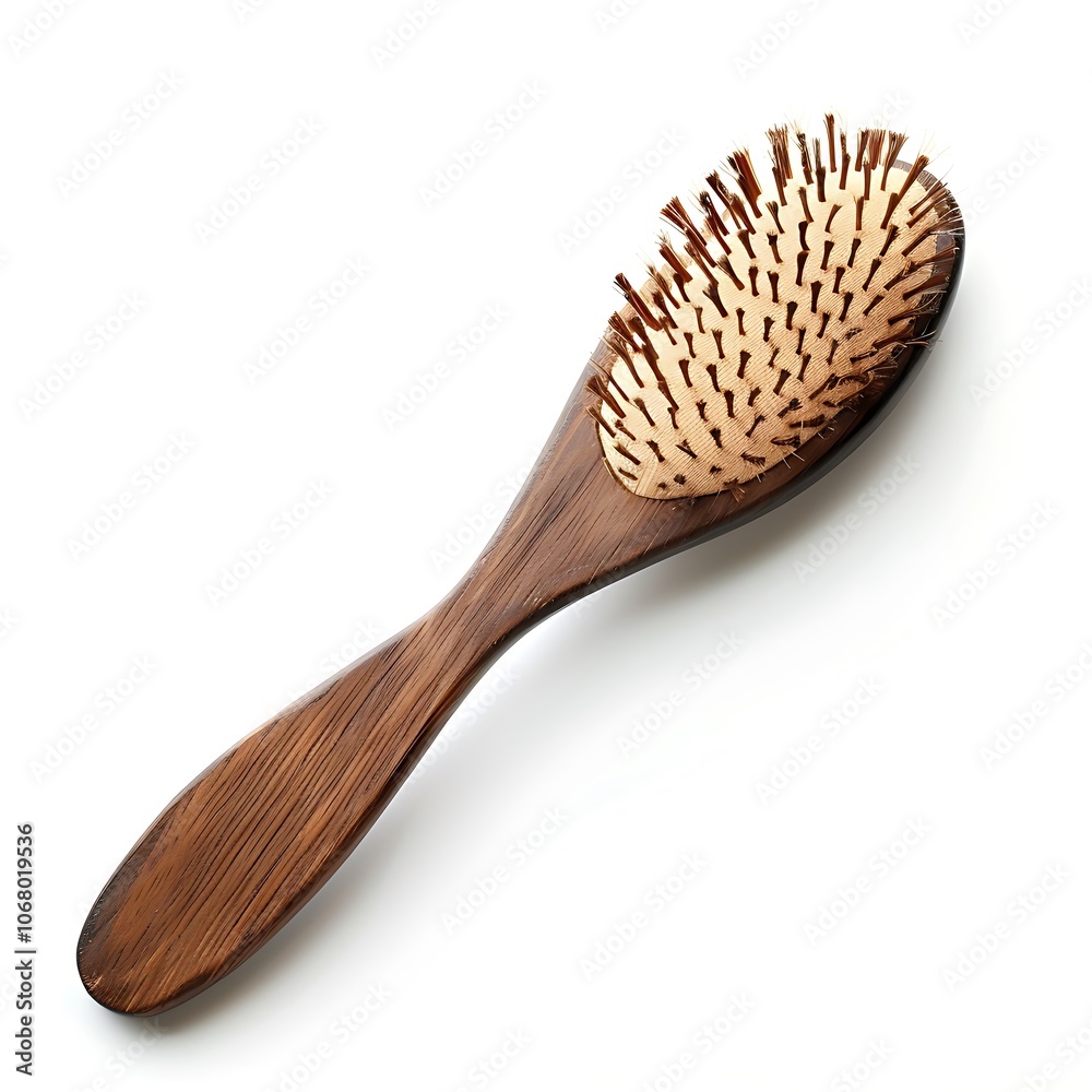 Wooden hair brush isolated on white background Wooden hair brush isolated on white background