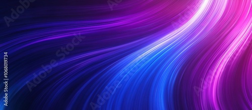 Vibrant abstract waves of purple and blue light.