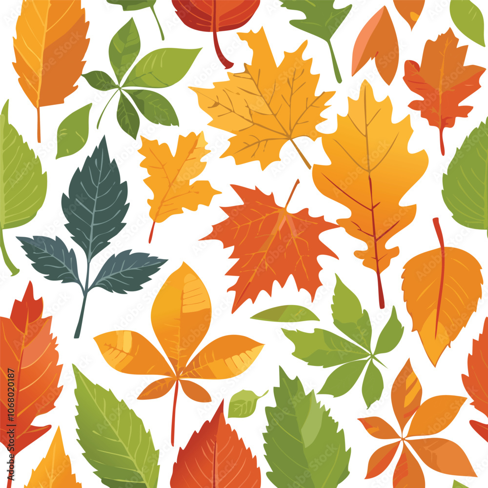 Fototapeta premium Autum Leaf Seamless Pattern