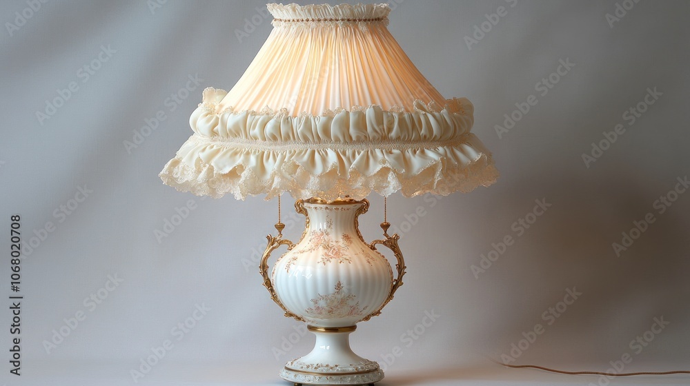 Elegant Table Lamp with Frilly Shade