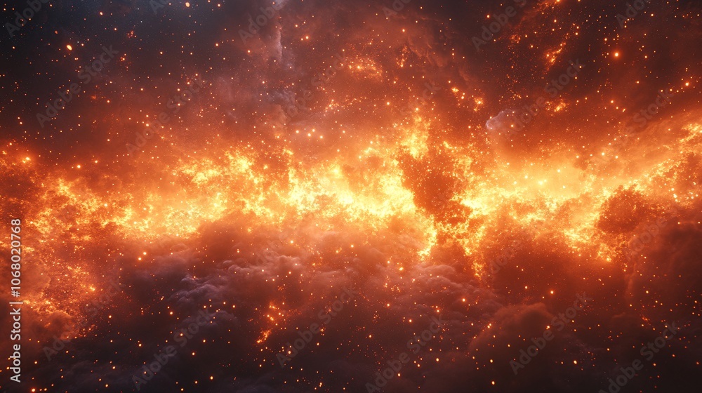 Fiery Orange and White Plasma Explosion in Space Fiery Orange and White Plasma Explosion in Space