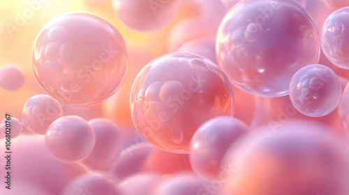 Pink 3D Spheres Abstract Background