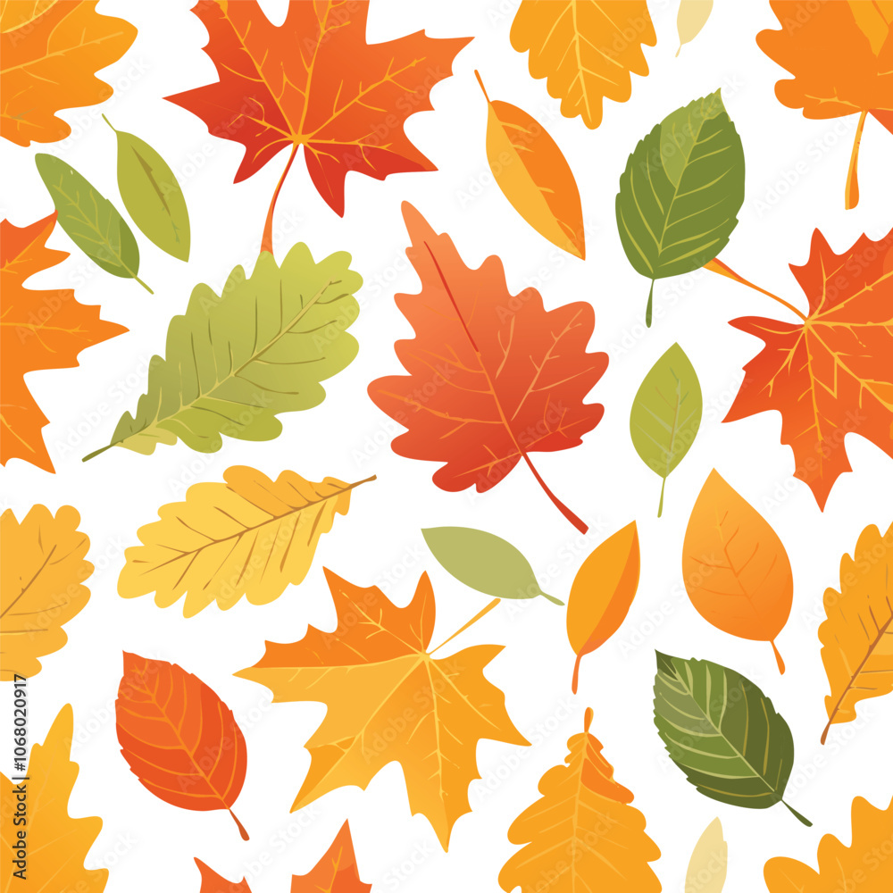 Obraz premium Autum Leaf Seamless Pattern