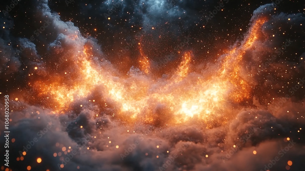 Obraz premium Dramatic Cinematic Plasma Explosion with Sparks