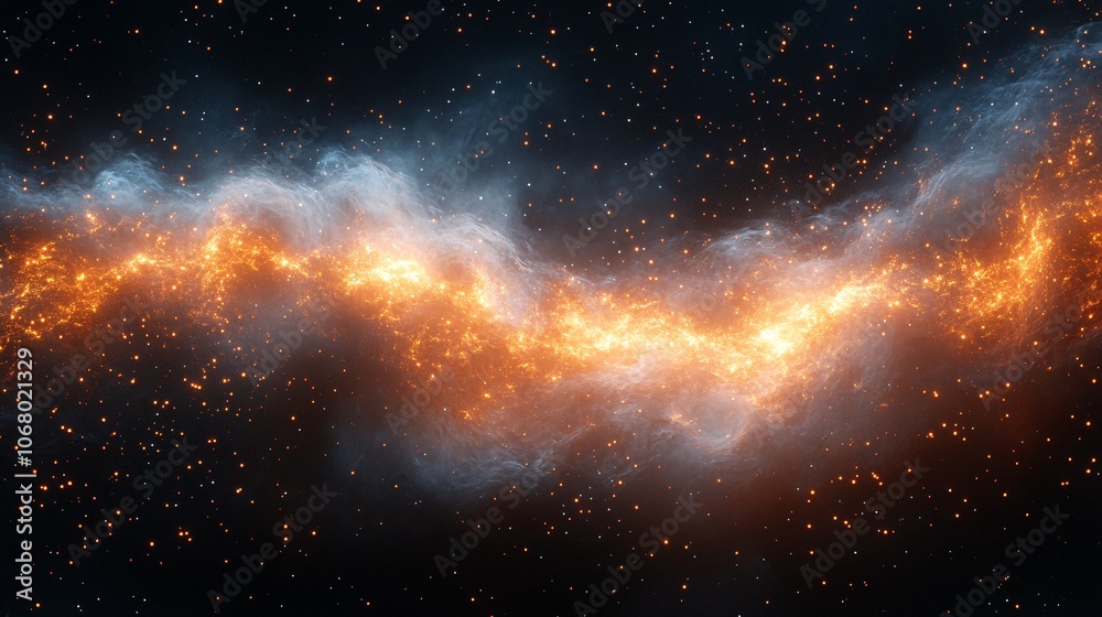 Naklejka premium Plasma Explosion with Orange and White Particles