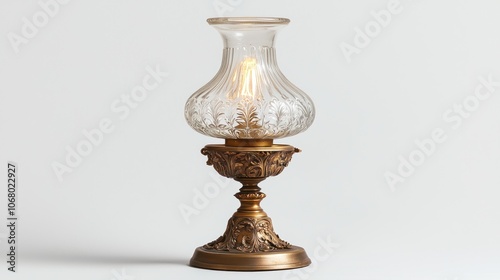 Ornate Glass Lamp on Stand