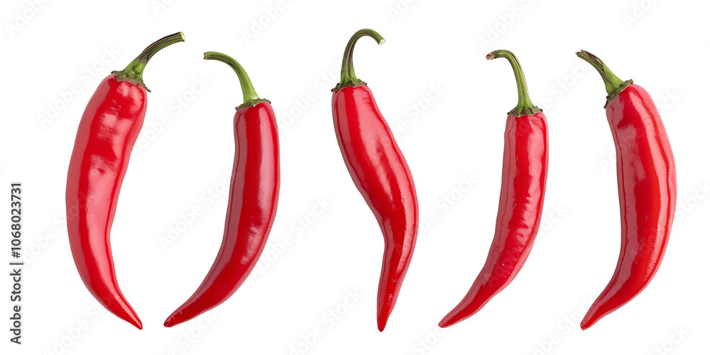 Transparent Background Isolated Chili Peppers Set Transparent Background Isolated Chili Peppers Set