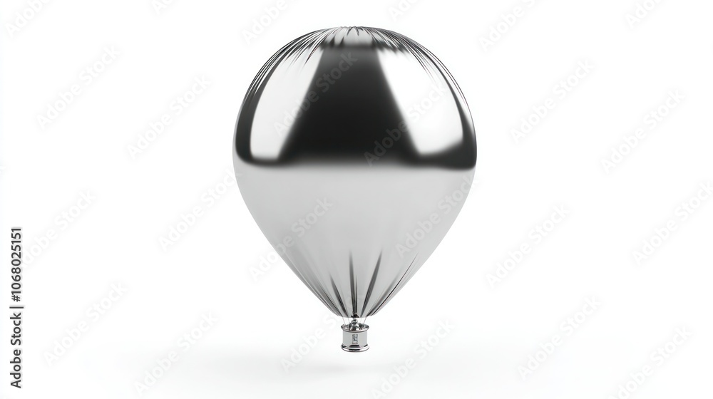 High-detail 3D silver balloon icon with a reflective metallic finish, isolated on white, perfect for minimalist designs. High-detail 3D silver balloon icon with a reflective metallic finish, isolated on white, perfect for minimalist designs.